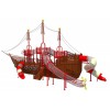 户外大型木制海盗船幼儿园木质游乐海盗船滑梯儿童攀爬架游乐设施厂家定制