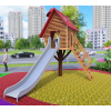 广场户外木屋滑梯 幼儿园不锈钢滑梯 小型拓展组合滑梯 木质攀爬玩具定制